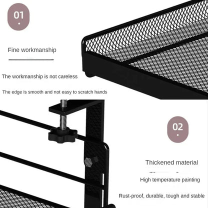 Under Desk Cable Management Tray, No Drill Steel Desk Cable Organizers, Wire Management Tray Cable Management Rack