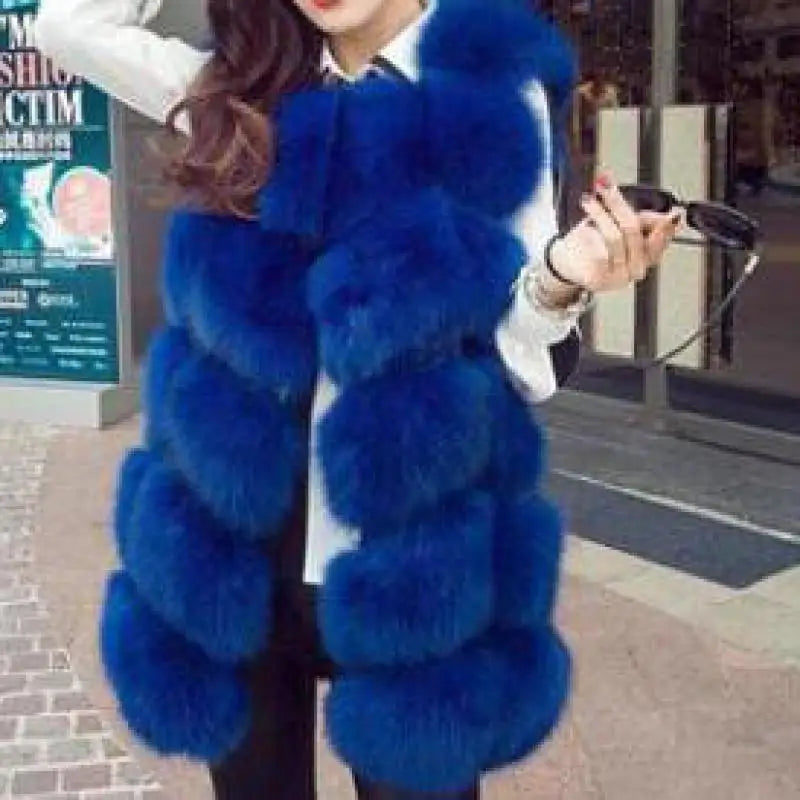 Woman Autumn Hot Sale Luxury Faux Fur Vests Female Winter Hot Sale Thick Warm Waistcoat Lady Coats Jackets Gilet Veste S-4XL