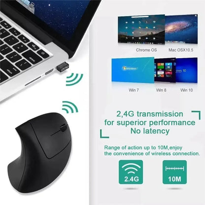Lenovo Wireless Vertical Mouse 2.4G Bluetooth Wired Mouse Ergonomic Personalised Side Grip DPI Adjustable Mute Gaming Mouse