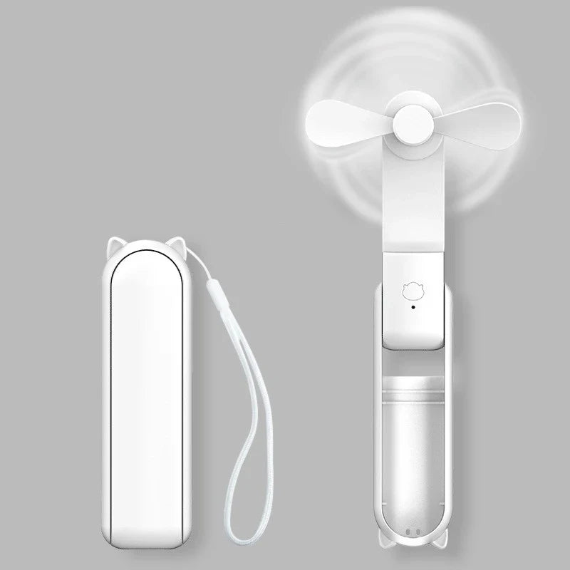 Portable Mini Fan USB Rechargeable 3-speed Adjustable Foldable Handheld Fan Suitable for Women, Student, Travel, Outdoor Use