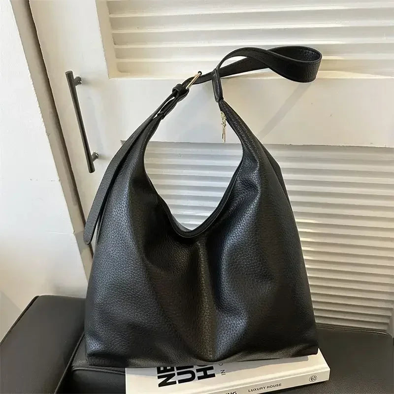 Fashion Leather Tote Bag for Women 2024 Trend Female Simple Large High Capacity Shoulder Bag Women Handbags Messenger Bags