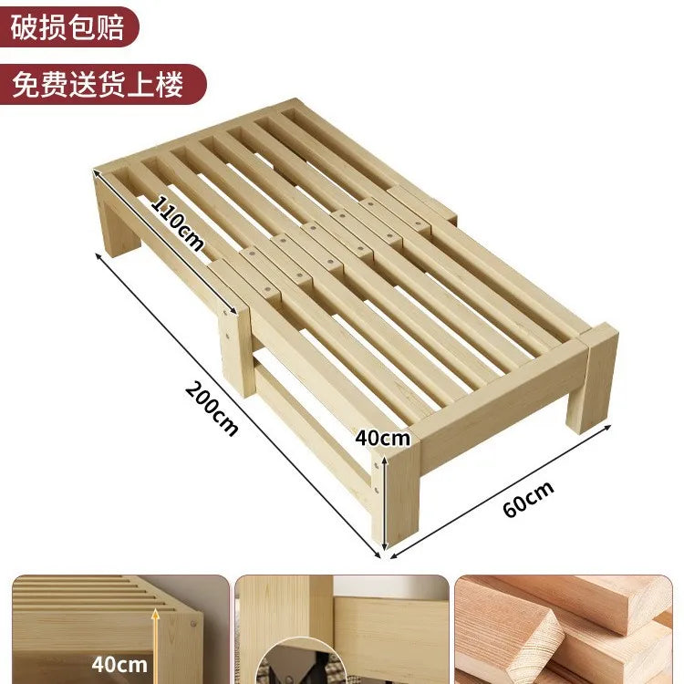 Solid wood telescopic bed pull-out bed small apartment living room tatami people simple push-pull bed dual-purpose stacked sofa