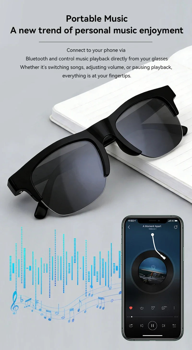 Lenovo New AI Smart Glasses 1600W Pixel Camera Video Recording AI Photo Recognition Bluetooth Call Voice Translation Sunglasses