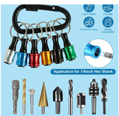 Screwdriver Bits Holder 1/4 Inch Hex Shank Aluminum Alloy Lightweight Quick-Change Extension Bar Upgrade Push to Unlock