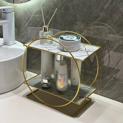 Bathroom Storage Iron Rack Desktop 2layer Holders Rack Daily Necessities Dressing Table Organizing Shelf Home Decor Accessories