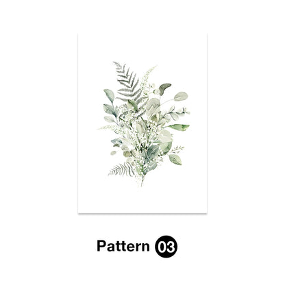 Nordic Home Decor Peace Nature Green Botanical Wall Posters and Prints Canvas Painting Art Pictures for Living Room Wall Decor