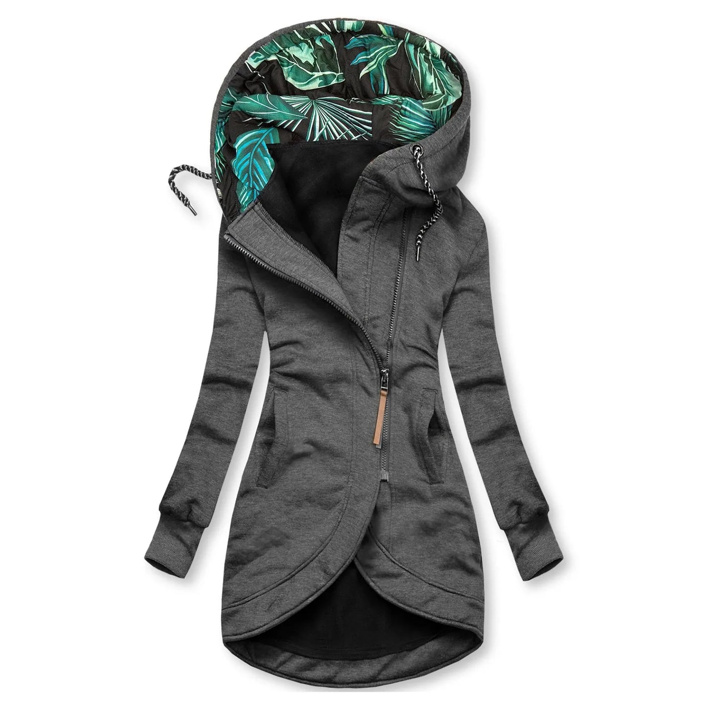 Autumn Winter Womens Hooded Coats Windbreaker Zipper Hiking Jackets Outdoor Camping Jacket Long Sleeve Windproof Coat Outwear