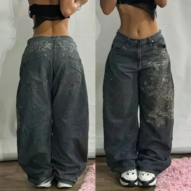 American Fashion Trend Joker Best Sell Special Spot Jeans Women Street Y2K New Punk Oversized Wide-leg Pants Unisex Casual Jeans