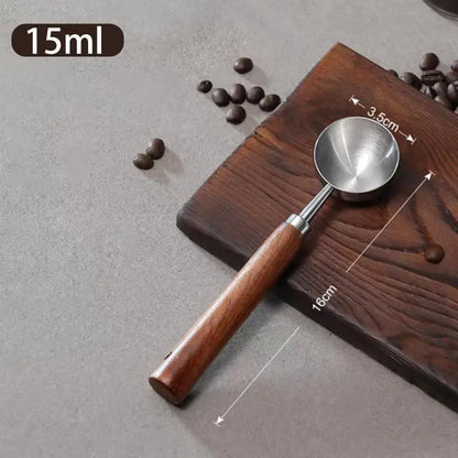 Coffee Tablespoon - Walnut Wood & Stainless Steel Scoop for Home Baristas & Cafe Decor - Perfect Kitchen Accessory
