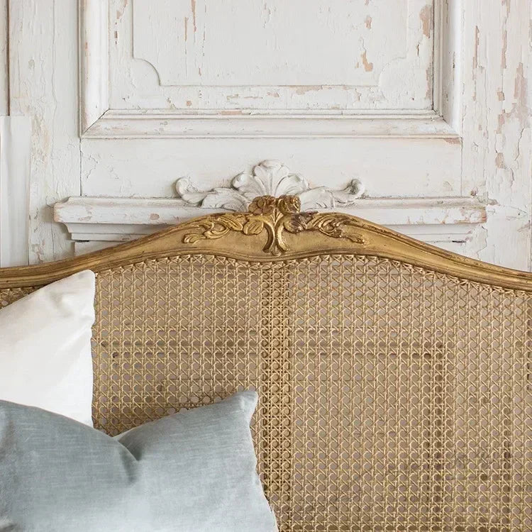 Furniture Sofa French Wood Carved Old Rattan Leisure Photography Single Sofa