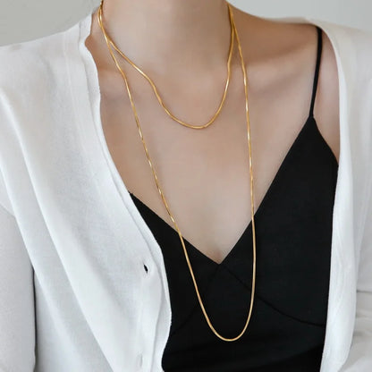316L stainless steel jewelry necklace thick snake bone chain double necklace statement necklace female necklace chain wholesale