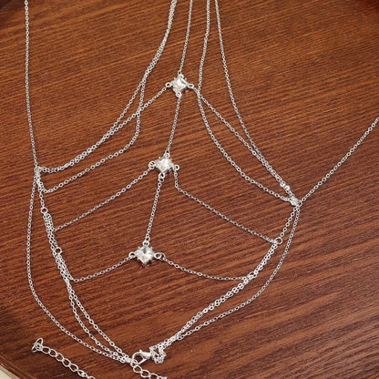 Body Jewelry Glitter Rhinestone Bust Chain Sexy Luxury Silver Body Chain Unique Trend Bikini Chest Chain Women