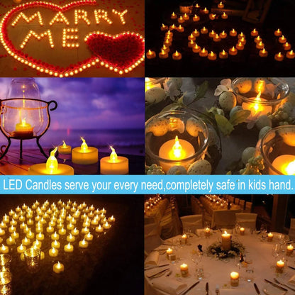 LED Candles 48/24/12 Pack Battery Operated Candles Batteries Lights Candles to Create Warm Ambiance Naturally Flickering Bright