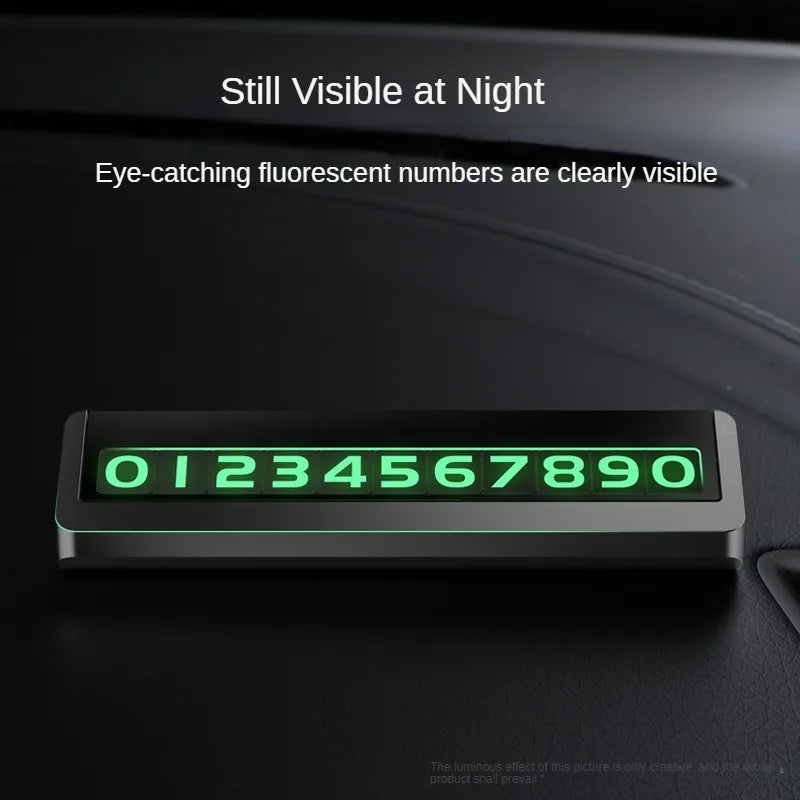 Car Temporary Parking Card Universal Rotate Phone Number Plate Aluminum Stickers Park Stop in Car-styling Auto Accessories