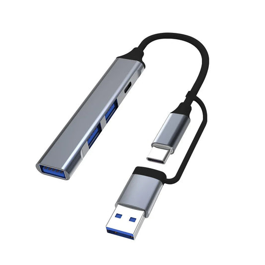 USB C Hub USB Hub 3.0, Aluminum 4 in 1 USB Extender, USB Splitter with USB 3.0, 3 X USB 2.0 and 1 USB C Ports USB Distributor