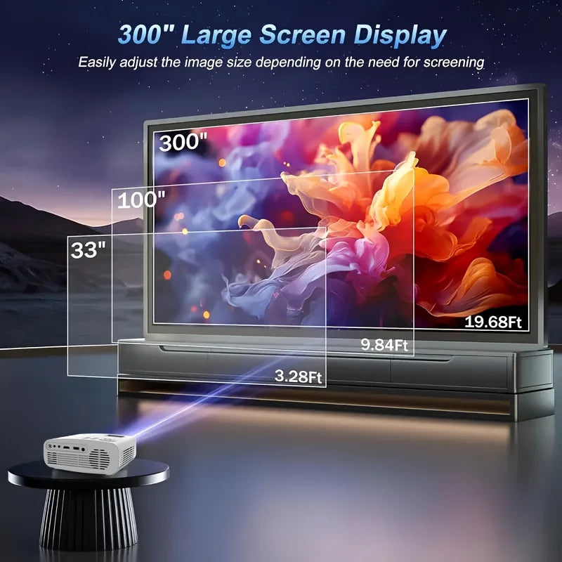 POWERFUL Portable 13000Lux Projector Native 4K 1080P Android 14 WiFi 6 Bluetooth 5.4 Home Movie Outdoor FHD Projectors Beamer