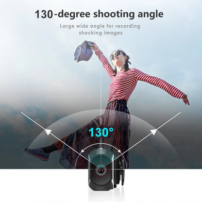 Head Mounted Action Camera 4K 30FPS 130° Wide Angle Lens Video Camera Wearable Video Camera APP Wireless Remote Control
