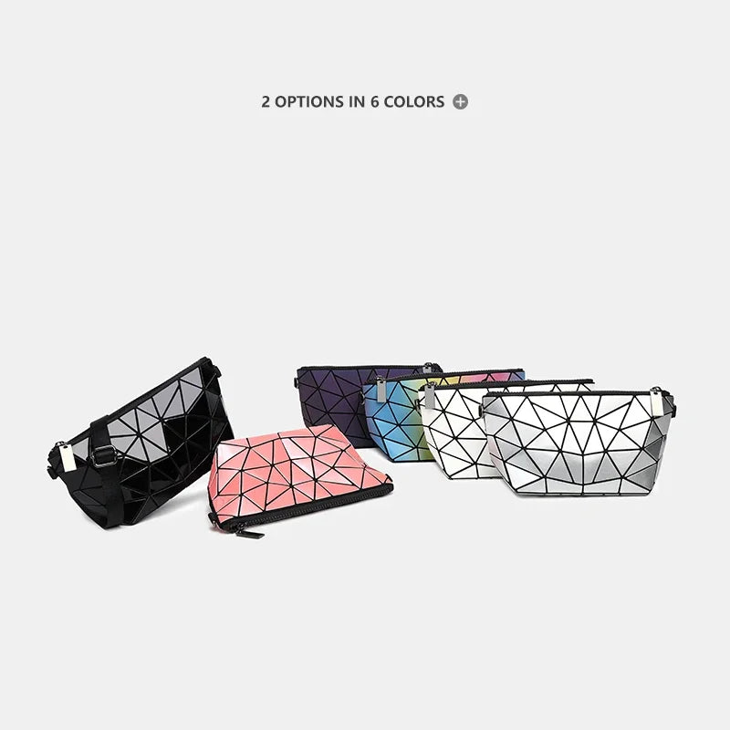Women Chain Shoulder Bag for Women 2024 Luminous Geometric Messenger Bags Plain Folding Crossbody Bags Clutch Evening Bag Bolso