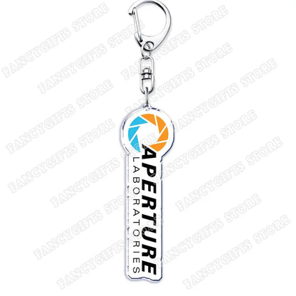 Trending Video Game Keychains for Accessories Bag Glados Aperture Laboratories Science Keyrings Jewelry Gamer Fans Gaming Gifts