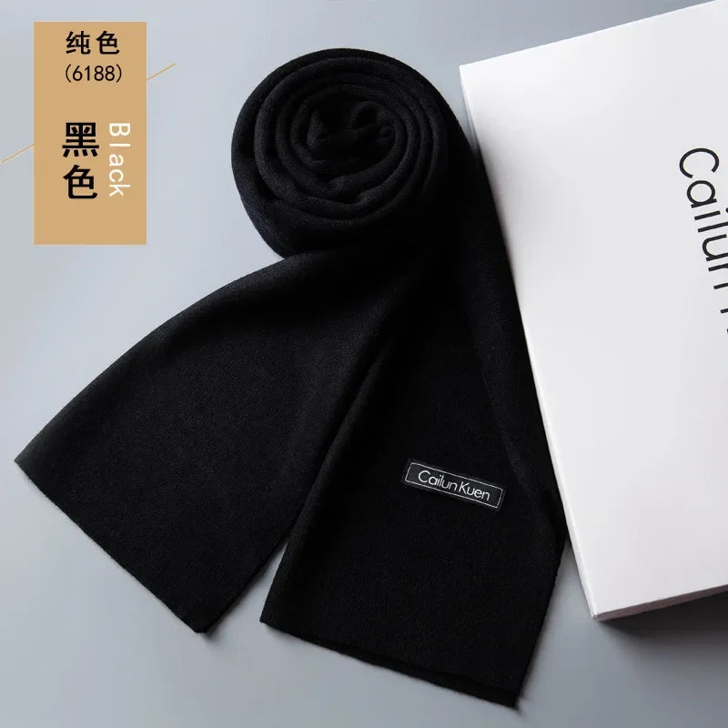 High Quality Wool Men Scarf Autumn Winter Classic Business Thermal Muffler Male Soft Korean Version Long Thick Warm Shawl No Box