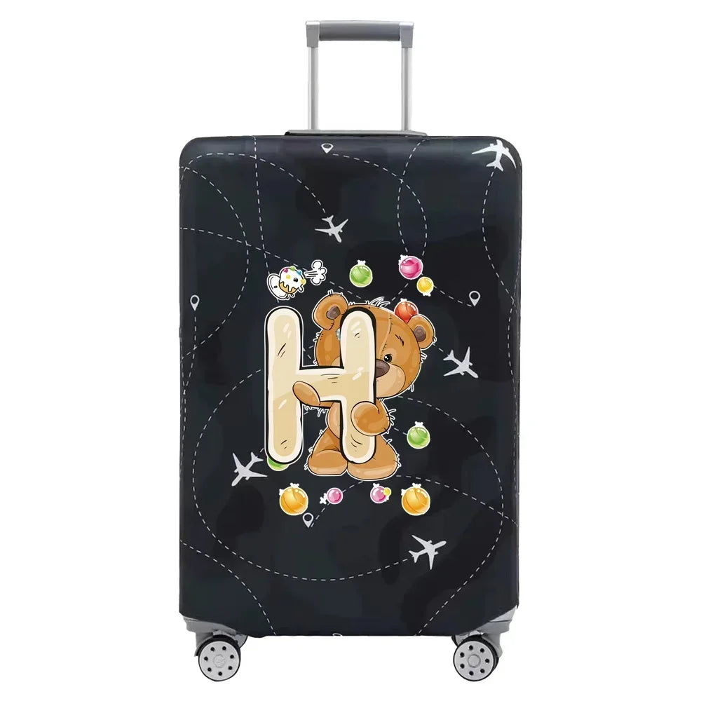 Travel Suitcase Set Is Suitable for 18-32 Inch Stretch Fabric Covers Travel Accessories Luggage Protection Covers Bear Printing