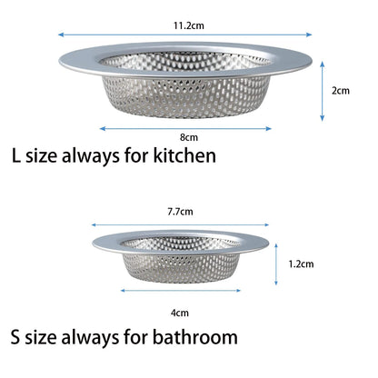 2 Pcs Kitchen Sink Strainer，Stainless Steel Punching Sink Drain Strainer Shower Drain Hair Catcher Bathroom Kitchen Accessories