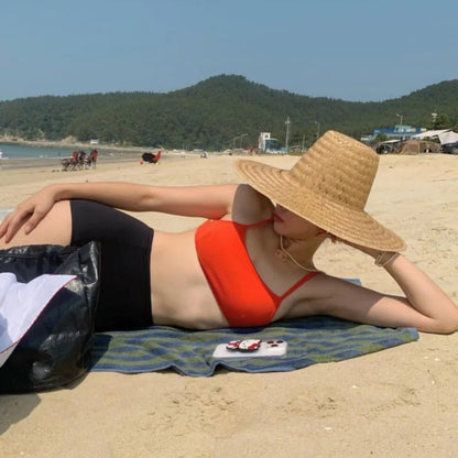 Sexy 2 Piece High Waist Bikini 2024 Women Swimsuit Female Swimwear Bandeau Bikinis Set Brazilian Beach Wear Bathing Suit Korean