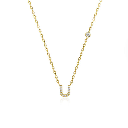VEWANT New 925 Sterling Silver Monogram Initial Letter A M Pendant Long Chain Necklace Crystal Fine Jewelry Luxury Fine Jewelry