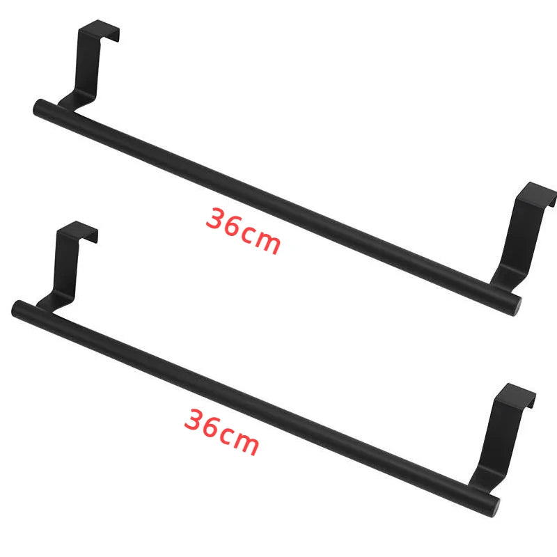 Towel Rod Over Cabinet Towel Rack Storage Organizer Bathroom Door Hanging Towel Rack Kitchen Cabinet Punch-free Rag Hanger