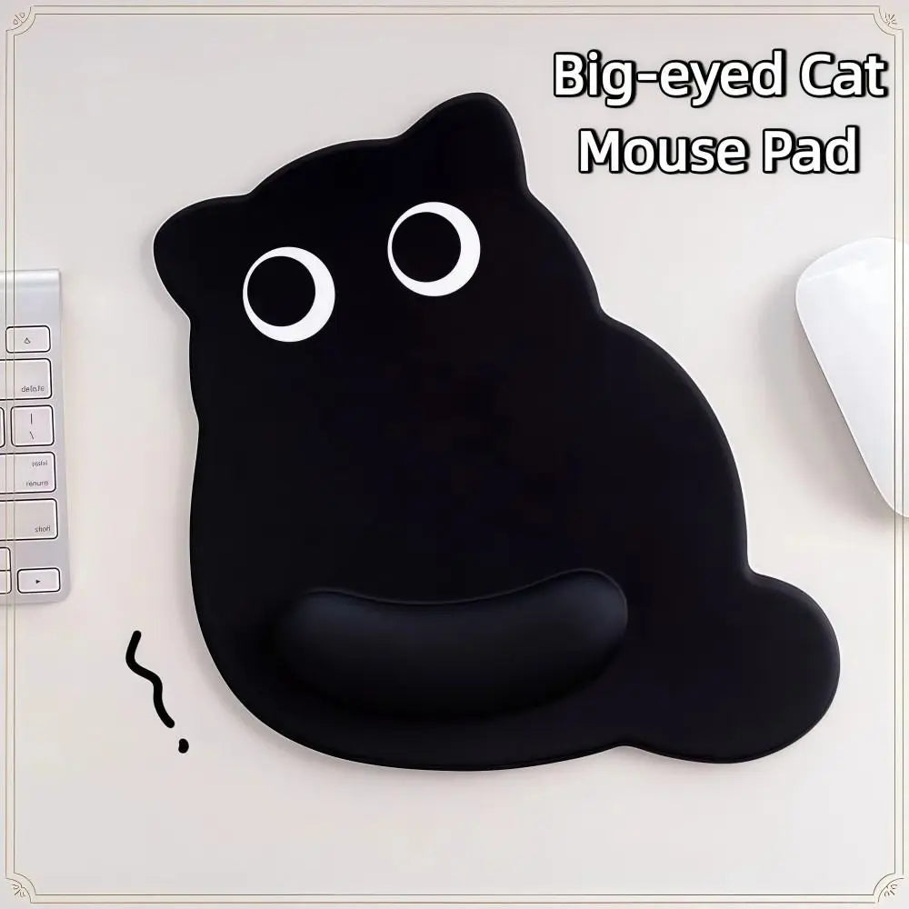 Big-eyed Cat Mouse Pad Non-Slip Comfortable Wrist Rest Typing Pad Soft Dirt-resistant Ergonomic Mouse Pad For Computer Office