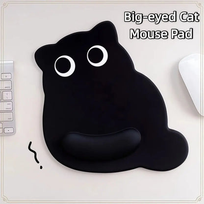 Big-eyed Cat Mouse Pad Non-Slip Comfortable Wrist Rest Typing Pad Soft Dirt-resistant Ergonomic Mouse Pad For Computer Office