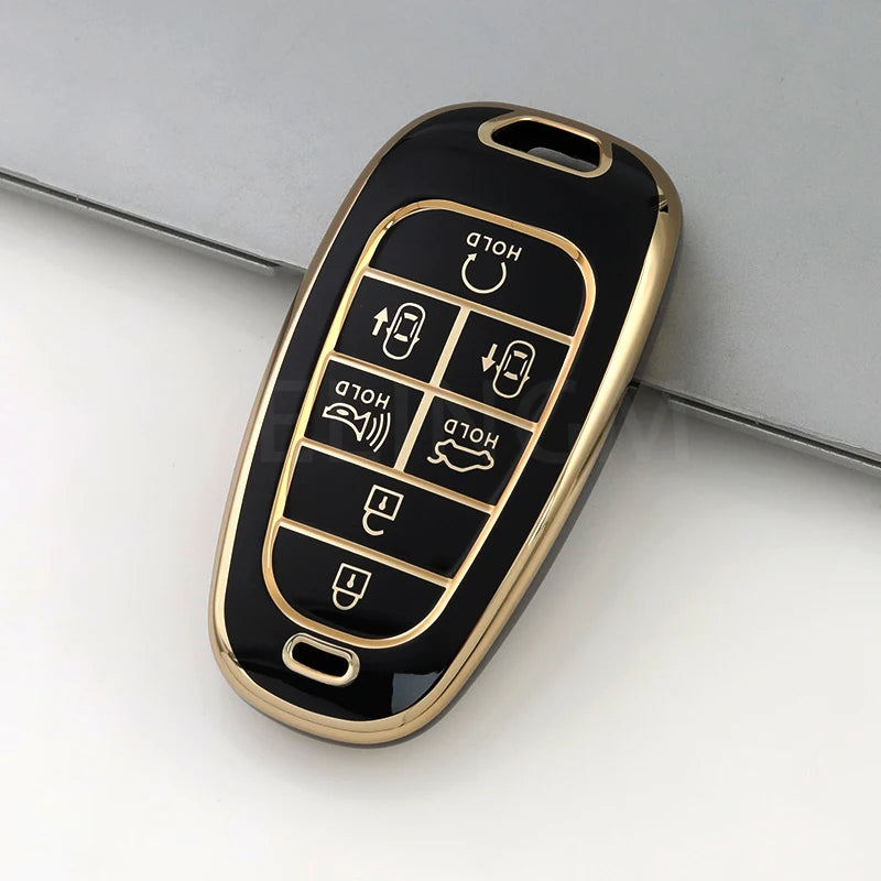 7 Buttons TPU Car Key Case Cover for Hyundai Santa Fe Tucson 2022 Ioniq 5 Atos Prime Solaris 2021 for 2023 Hyundai Palisade
