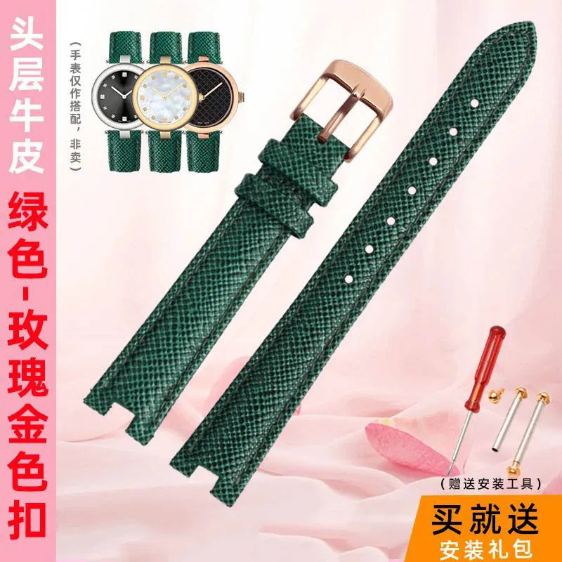 12mm 14mm For Gucci YA141401 YA141404 YA141505 Soft Cowhide Genuine Leather watchband GC women's watch strap Pink red bracelet