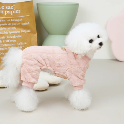 Pet Dogs Four-Legged Jumpsuit Wavy Double-sided Fleece Soft Puppy Kitten Pet Pajamas Dogs Cats Warm Winter Jacket Clothing