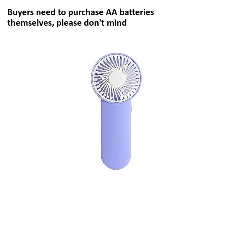Portable Handheld Mini Fan,Powered by AA Batteries,Adjustable Single Speed, Ideal for Outdoor Use,Lightweight and Compact Design