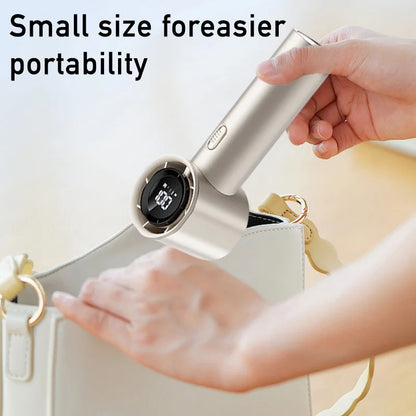 Portable Mini Handheld Fan with LED Display Semiconductor Refrigeration 100 Speeds USB Rechargeable Battery Outdoor Fan