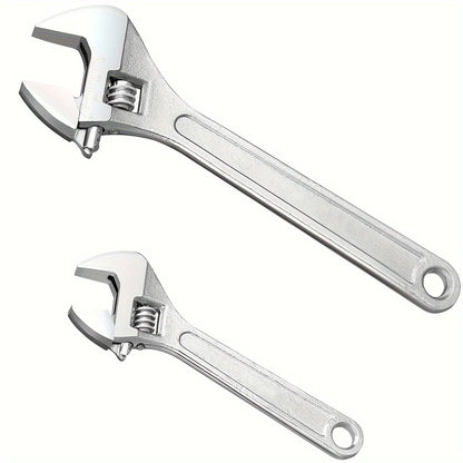 6 Inch/10 Inch Adjustable Wrench With Wide Handle, Perfect For Plumbing, Home And Garage Applications
