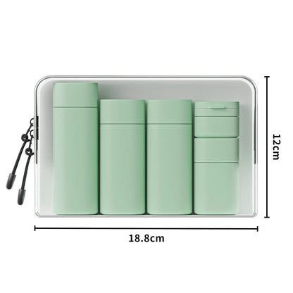Travel Bottles Leak Proof 4 in 1 Containers for Toiletries Refillable Plastic Bottles with Lid Spray Lotion Shampoo