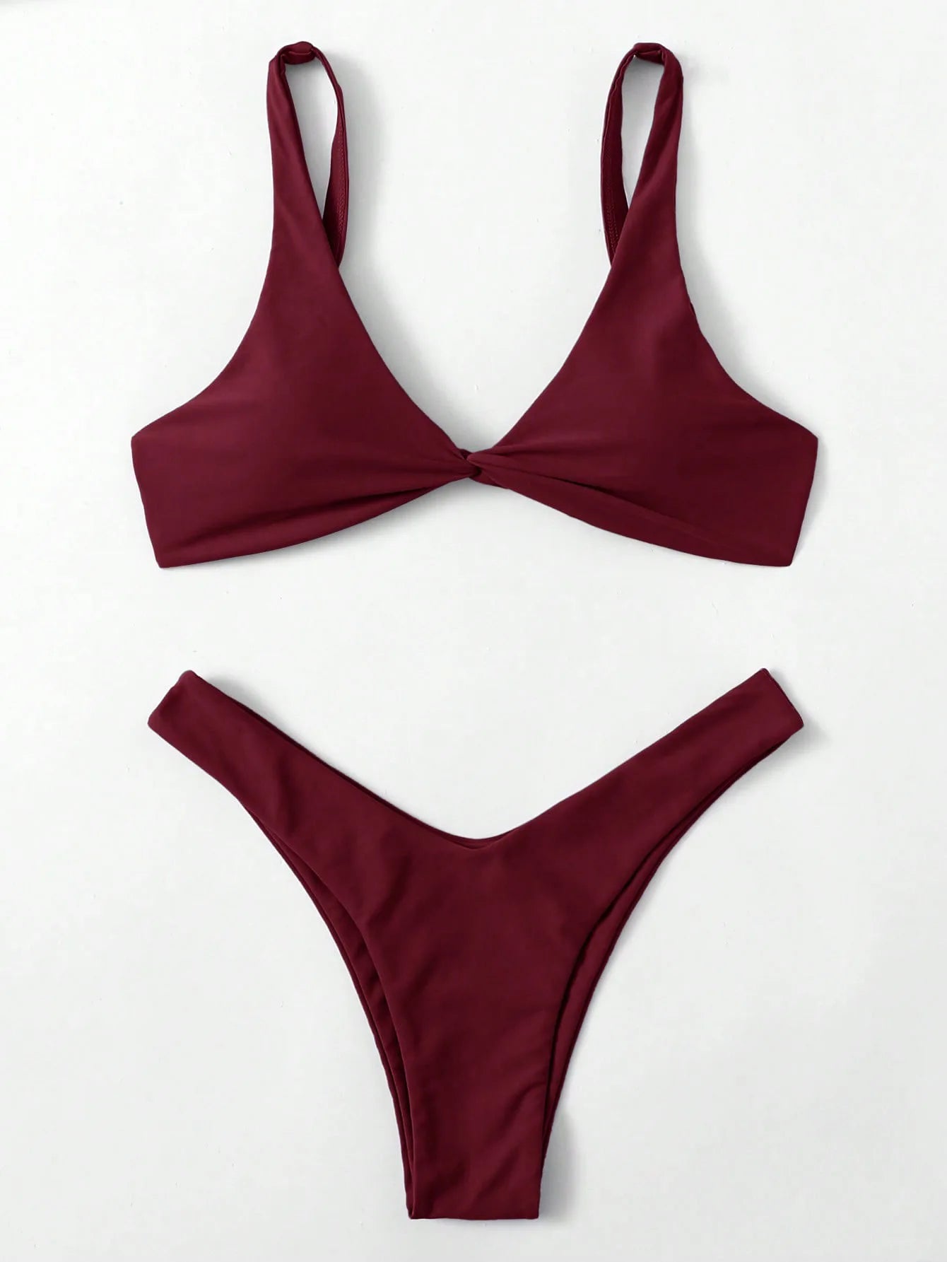 Simple Solid Bathing Suit Women Sexy Triangle Bandage Micro Bikini Swimsuit 2025 New Summer Beach Bathing Suit Two Piece Female