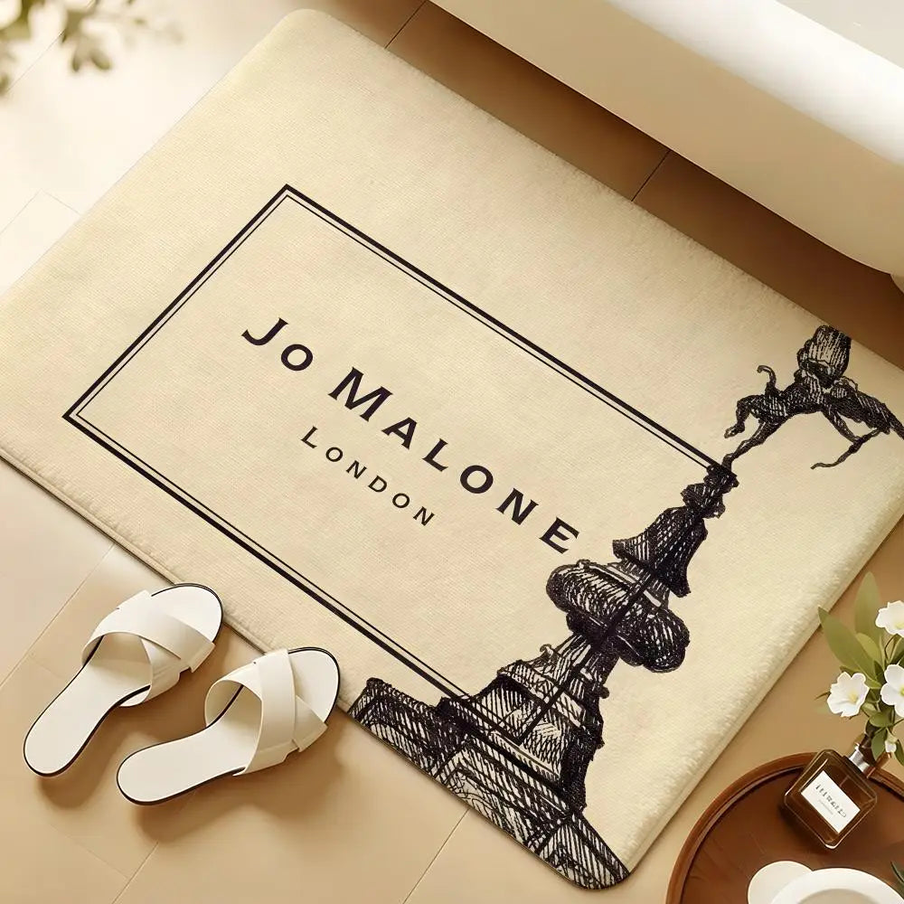 JO M-mALONE Makeup Brand Floor Mat Soft Flannel Rug Non-Slip Absorbent Mat For Bathroom Bedroom Home Decor