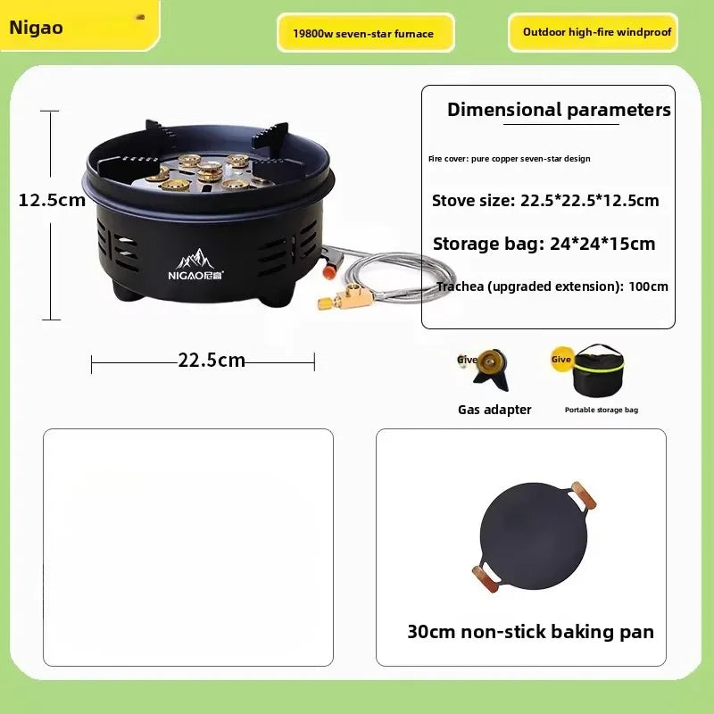 Seven Star Outdoor High Mountain Portable Gas Stove Split Type Camping Cooking Burner QBA