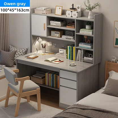 Desk Home Modern Simple Bookshelf Integrated Student Bedroom Learning To Write With Drawing Desk Office Computer Desk