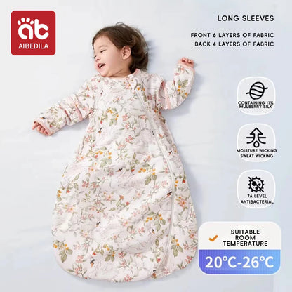 AIBEDILA ﻿Baby Sleeping Bag Childen Summer Silk bamboo Cotton Babe Sleepsack 1-3Years Infant Breathable Growth Blanket Sleepwear