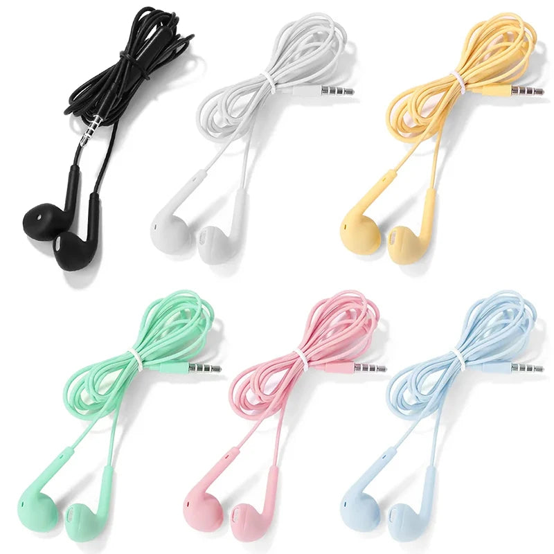 3.5mm Earphones With Microphone Wired Earphones Plug In-Ear Headphones Music Earplugs Ergonomic Headphones for All Smartphones