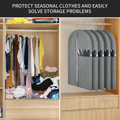 24"X40"Garment Bags for Hanging Clothes Suit Cover Bags for Closet Storage with Clear Window Fabric Protector Bag with Zipper