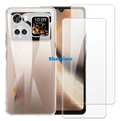 Soft Case + 2 Pack Tempered Glass Screen Protectors for Cubot X100 Full-Body Protection