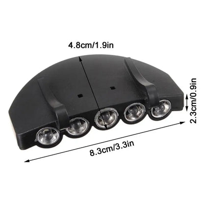 Head Lamps 5 LED Hat Brim Light With Batteries Water Resistant Lightweight Headlamp For Night Fishing Hunting Hiking