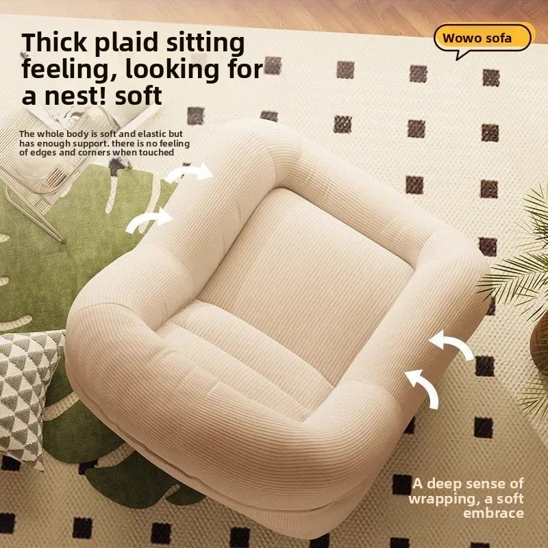 Lazy sofa reclining and sleeping nest small sofa tatami balcony bedroom living room single French retro retro recliner