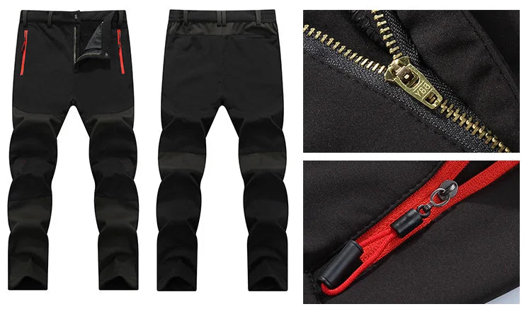 Workwear Pants Men Winter New Men's Thermal Softshell Pants Winter Windproof Waterproof Outdoor Jogging Sports Cargo Pants Man