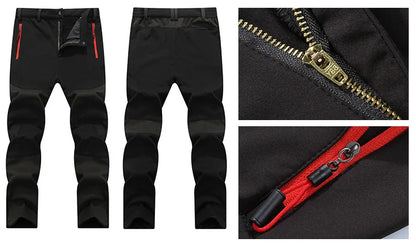 Workwear Pants Men Winter New Men's Thermal Softshell Pants Winter Windproof Waterproof Outdoor Jogging Sports Cargo Pants Man